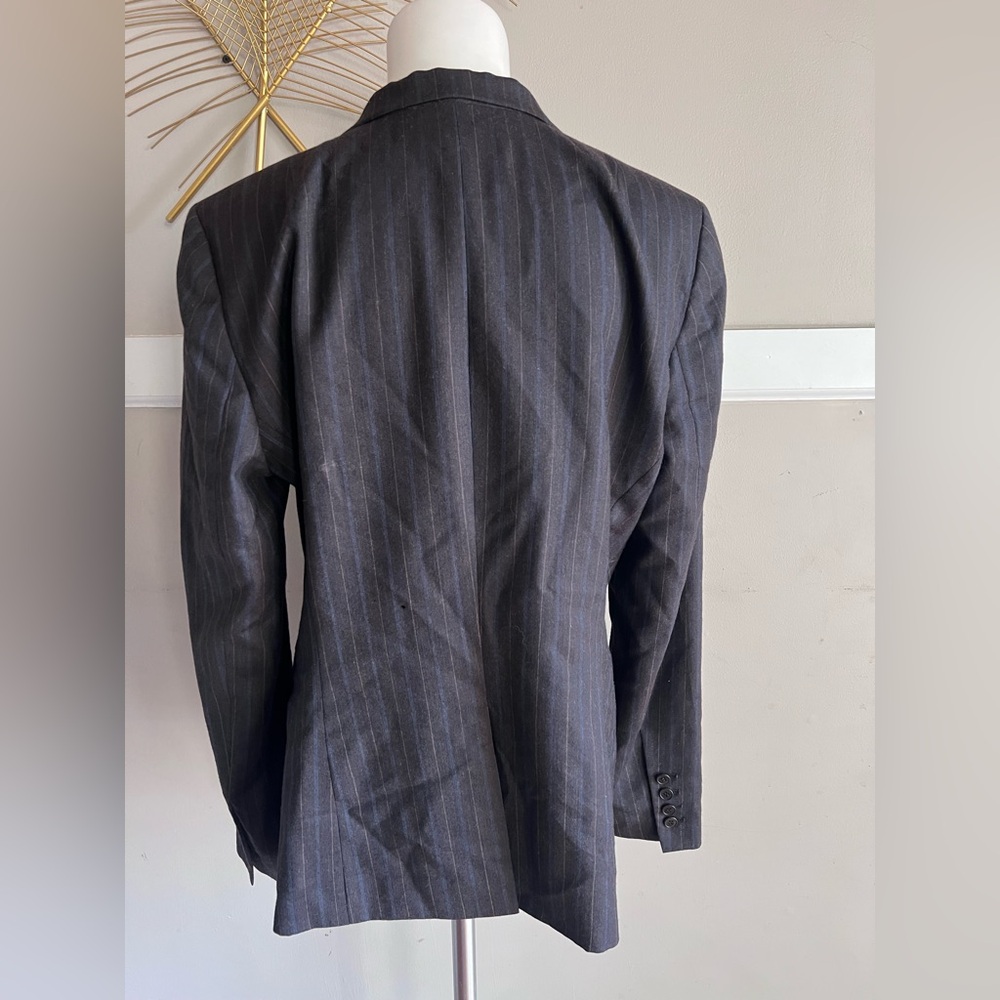 DKNY Dark Gray Pinstripe Blazer Size 12 - Picture 3 of 6